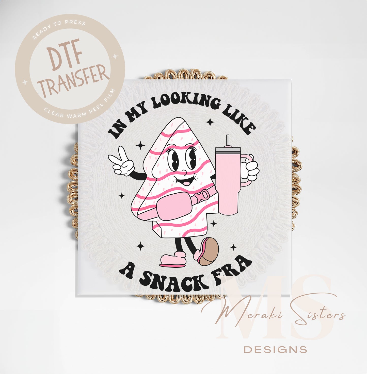 Pink Christmas Snack Era DTF Transfer