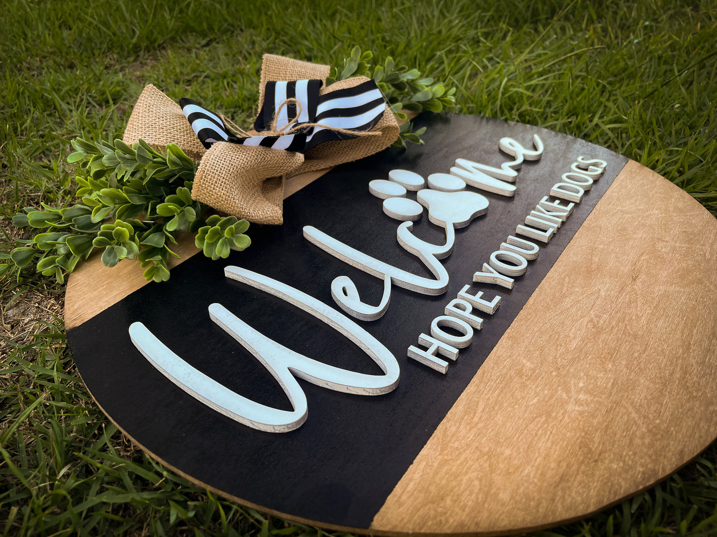 Welcome, Hope you like dogs Door Hanger