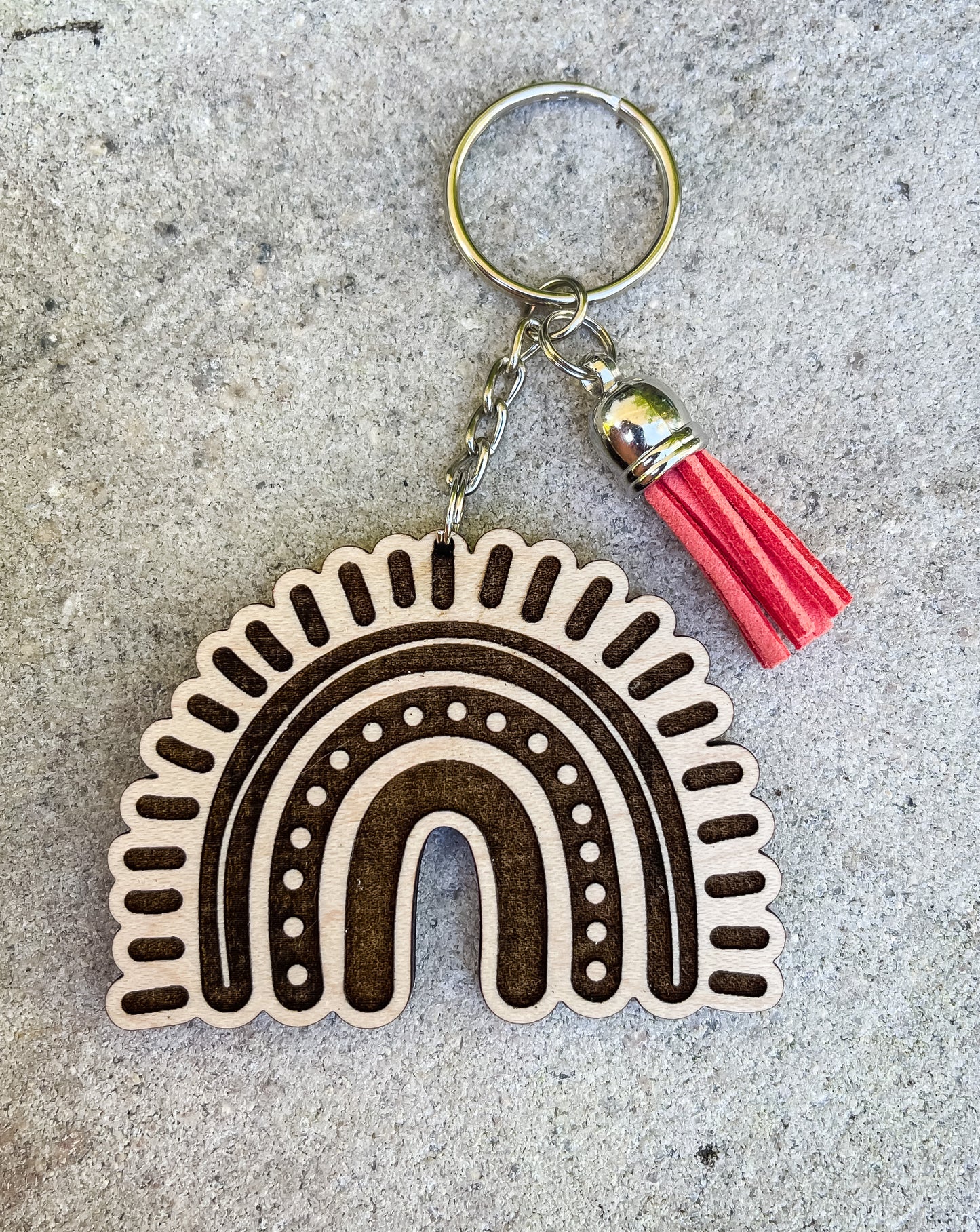 Boho Rainbow Key Chain with Tassel