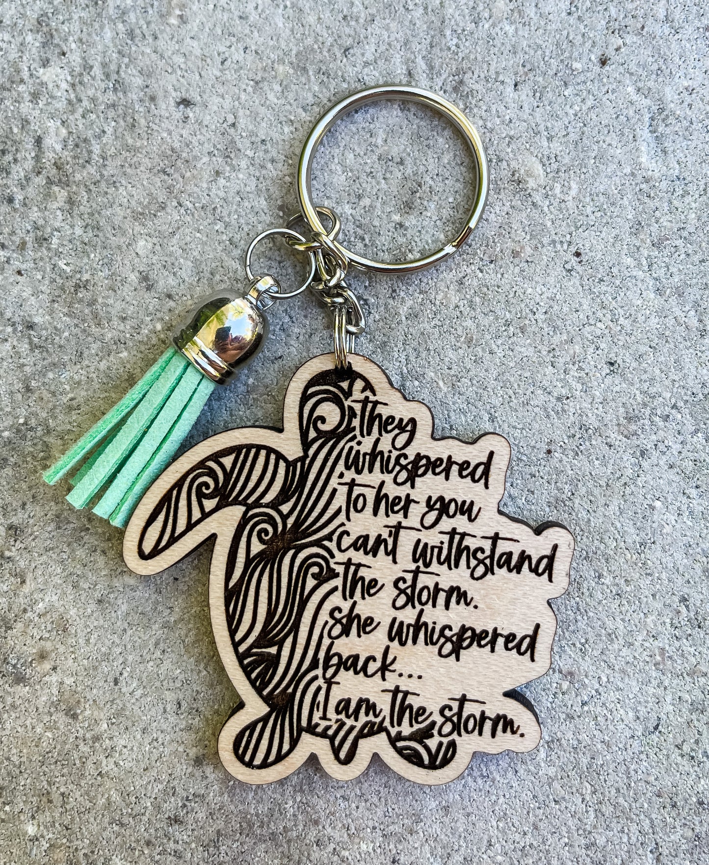 Turtle I Am The Storm Key Chain with Tassel