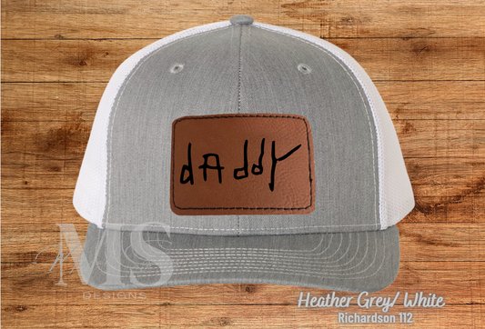 Adult Richardson Snapback with Handwritten Leather Engraved Patch