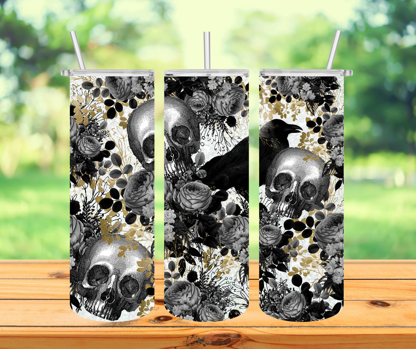 Black Skull Tumbler