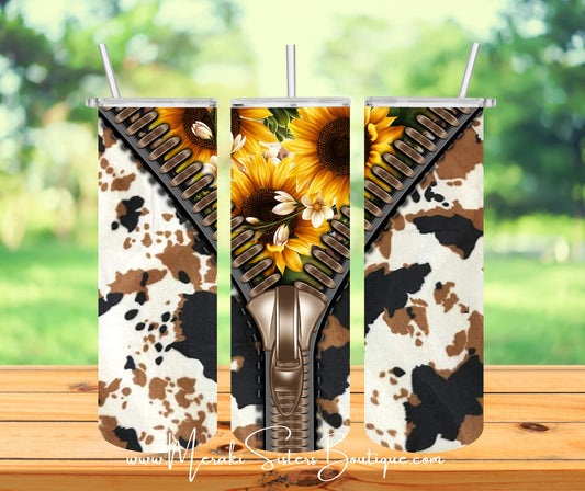 Cow Sunflower Tumbler