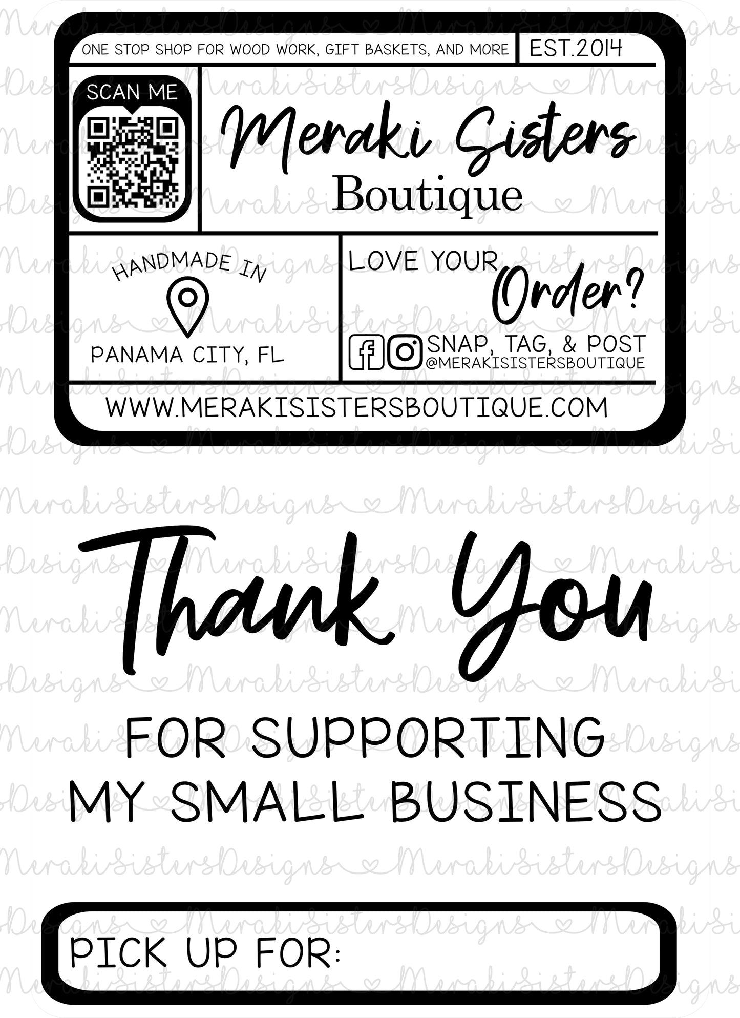 *DIGITAL DOWNLOAD* 4x6 Business Package Label (Pick Up For)
