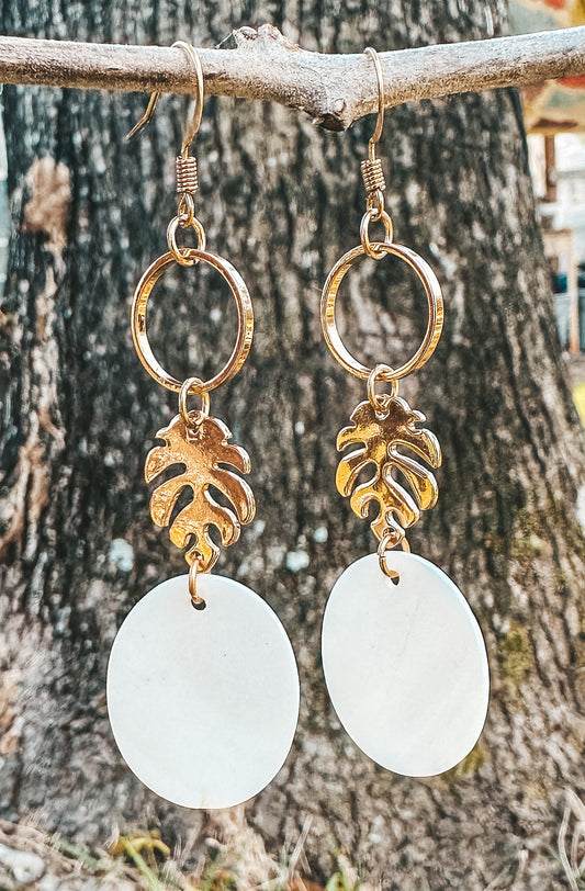 Stacked Leaf Dangle Earrings