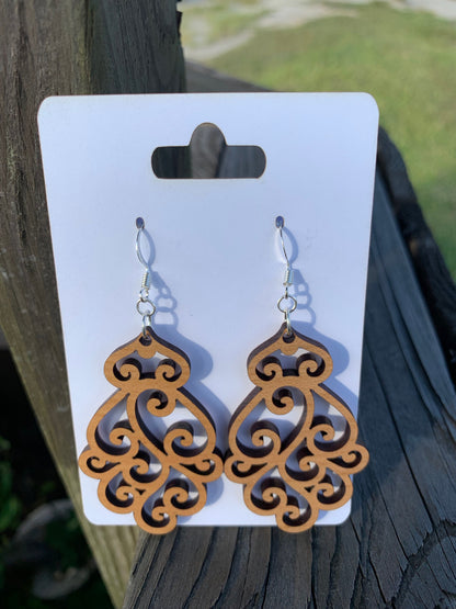 Swirl Wood Earrings (2 Inch)