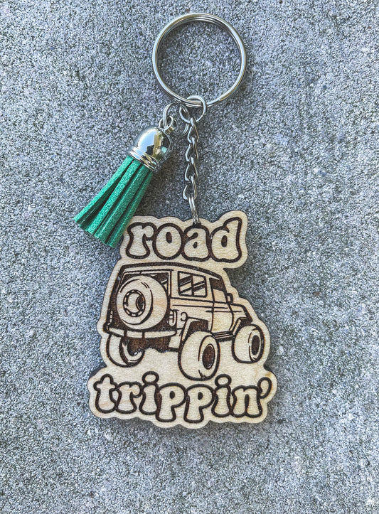 Road Trippin Key Chain with Tassel