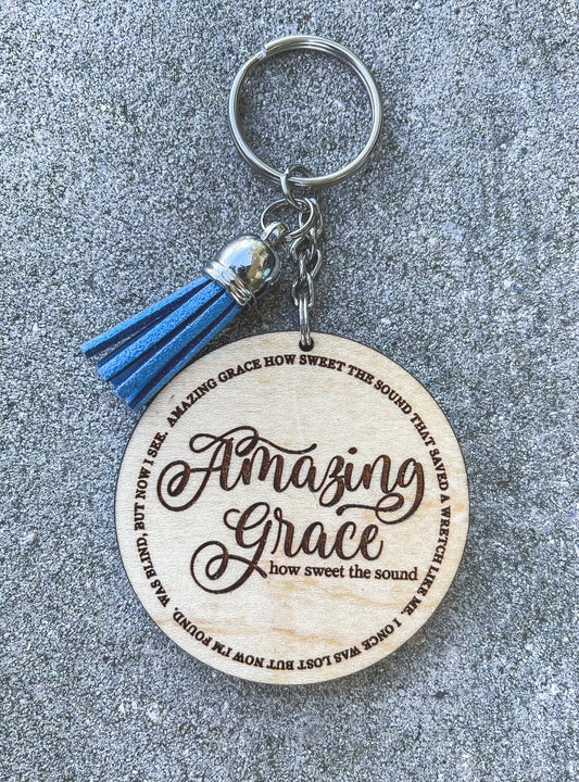 Amazing Grace Key Chain with Tassel