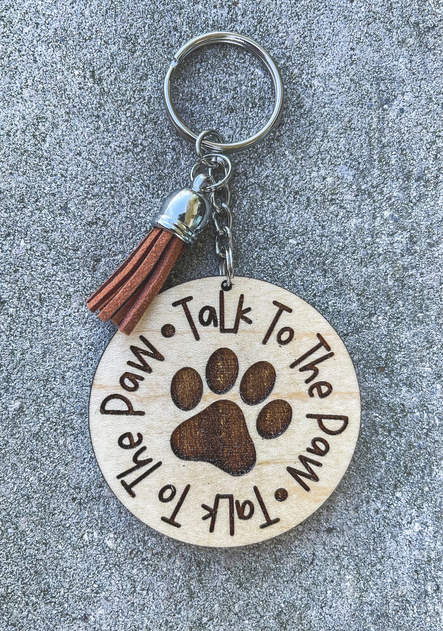 Talk To The Paw Key Chain with Tassel