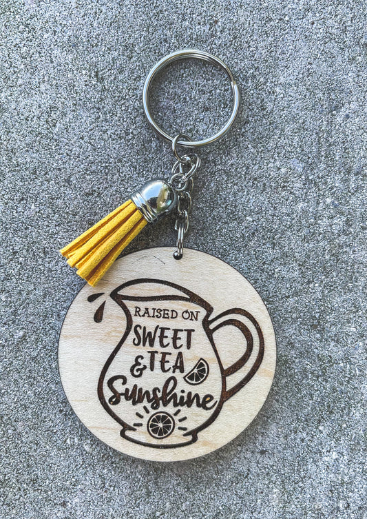 Sweet Tea & Sunshine Key Chain with Tassel