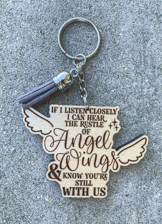 Angel Wings Key Chain with Tassel