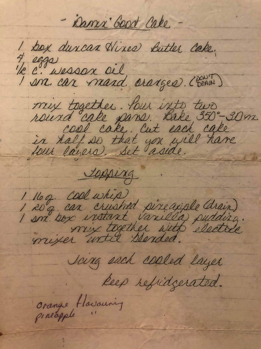 Add On-Full Page Handwritten Recipe Engraving
