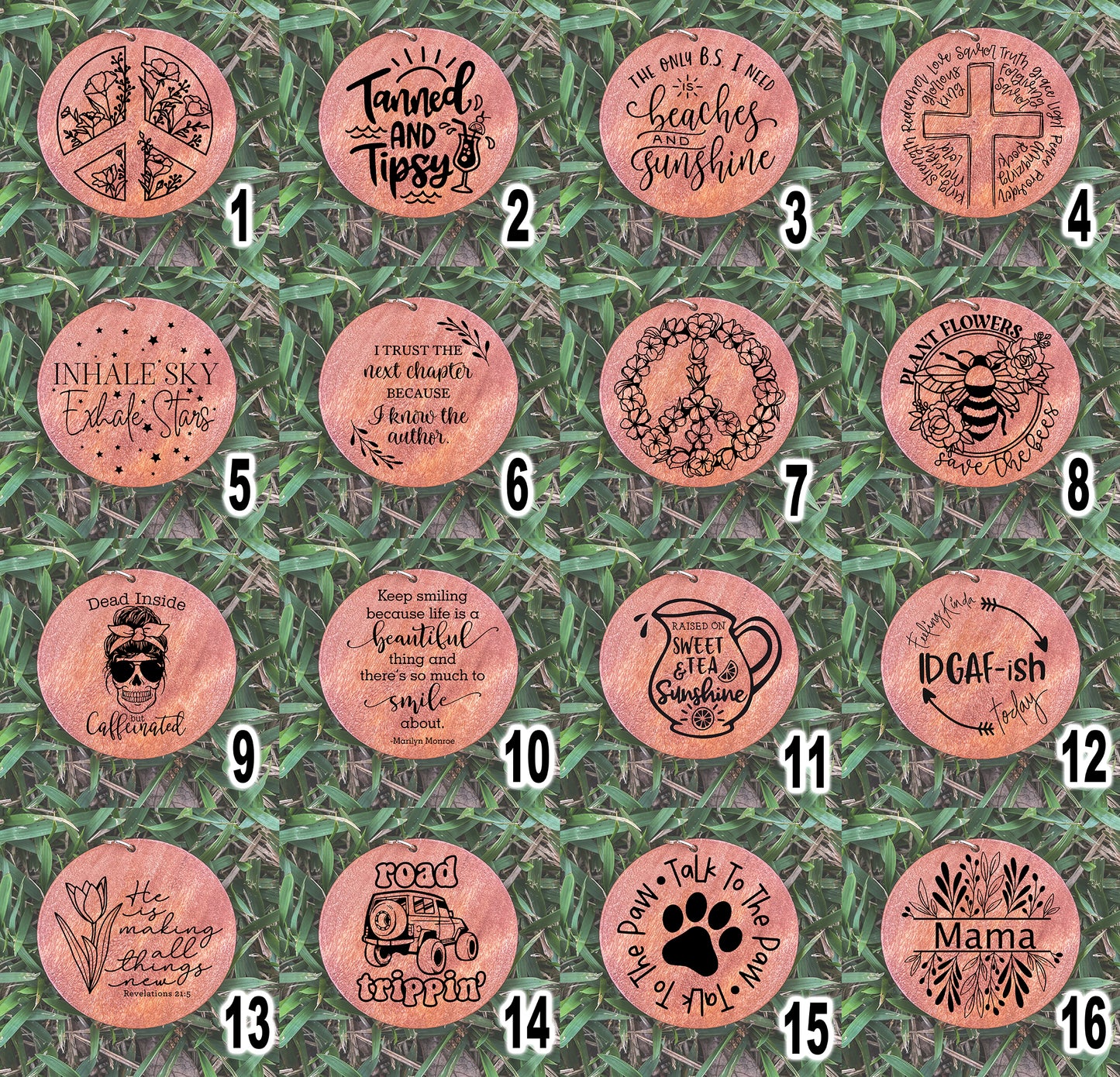 Engraved Wood Disk ADD ON for Beaded Wristlet