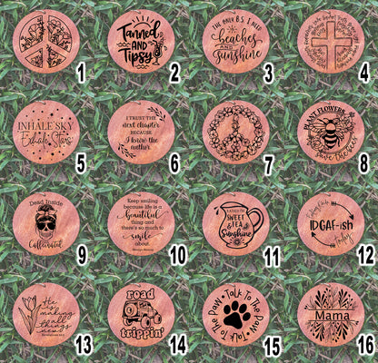 Engraved Wood Disk ADD ON for Beaded Wristlet