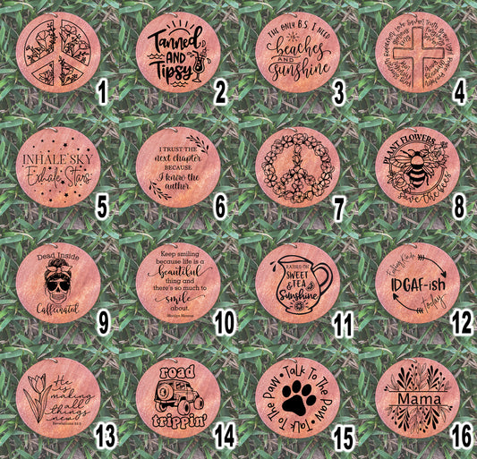 Engraved Wood Disk ADD ON for Beaded Wristlet