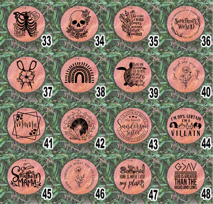 Engraved Wood Disk ADD ON for Beaded Wristlet