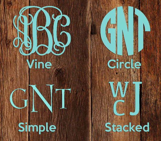 3 inch Monogram Decal - The Elegant Lace