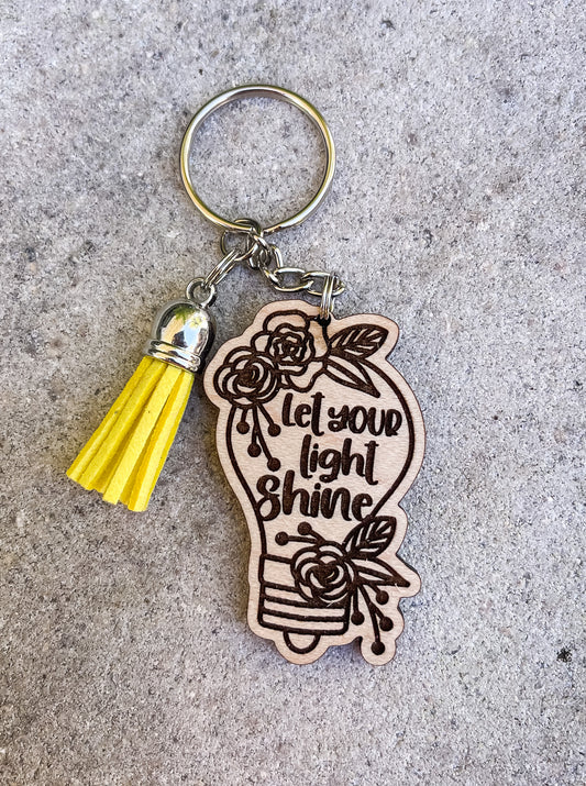 Let Your Light Shine Key Chain with Tassel