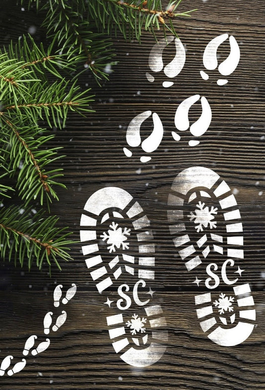 Santa’s Crew Foot Print Stencil
