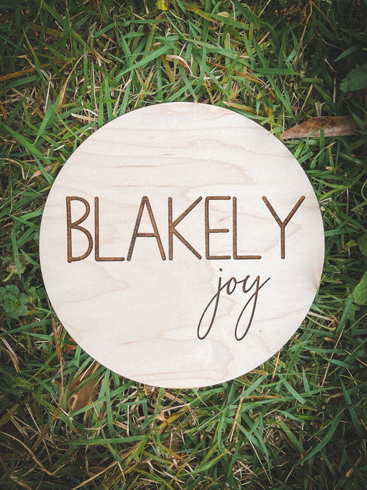Wooden Baby Name Announcement Sign