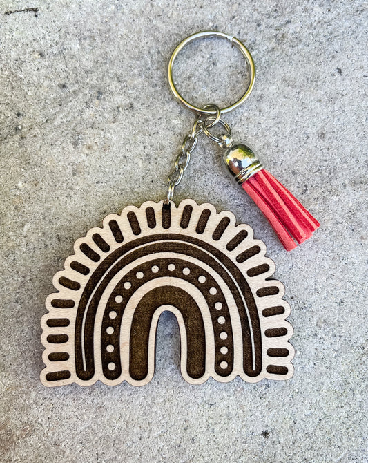 Boho Rainbow Key Chain with Tassel