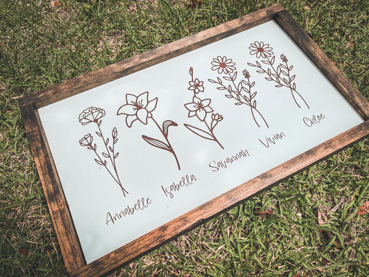 Framed Flower Birth Month