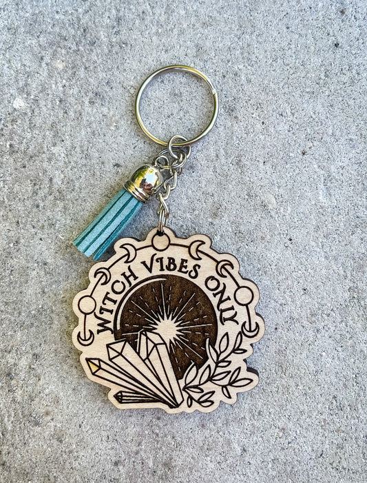 Witch Vibes Only Key Chain with Tassel