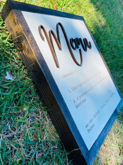 Grandmother Definition Sign