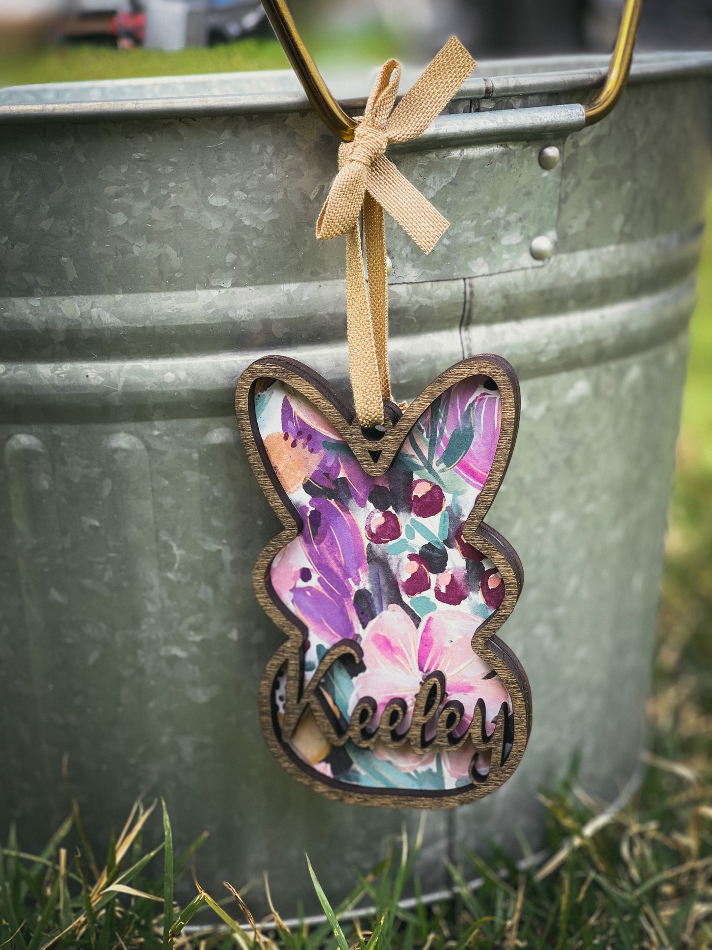 Patterned Bunny Easter Basket Charm