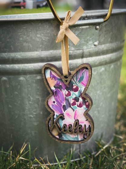 Patterned Bunny Easter Basket Charm