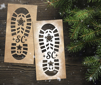 Santa’s Crew Foot Print Stencil