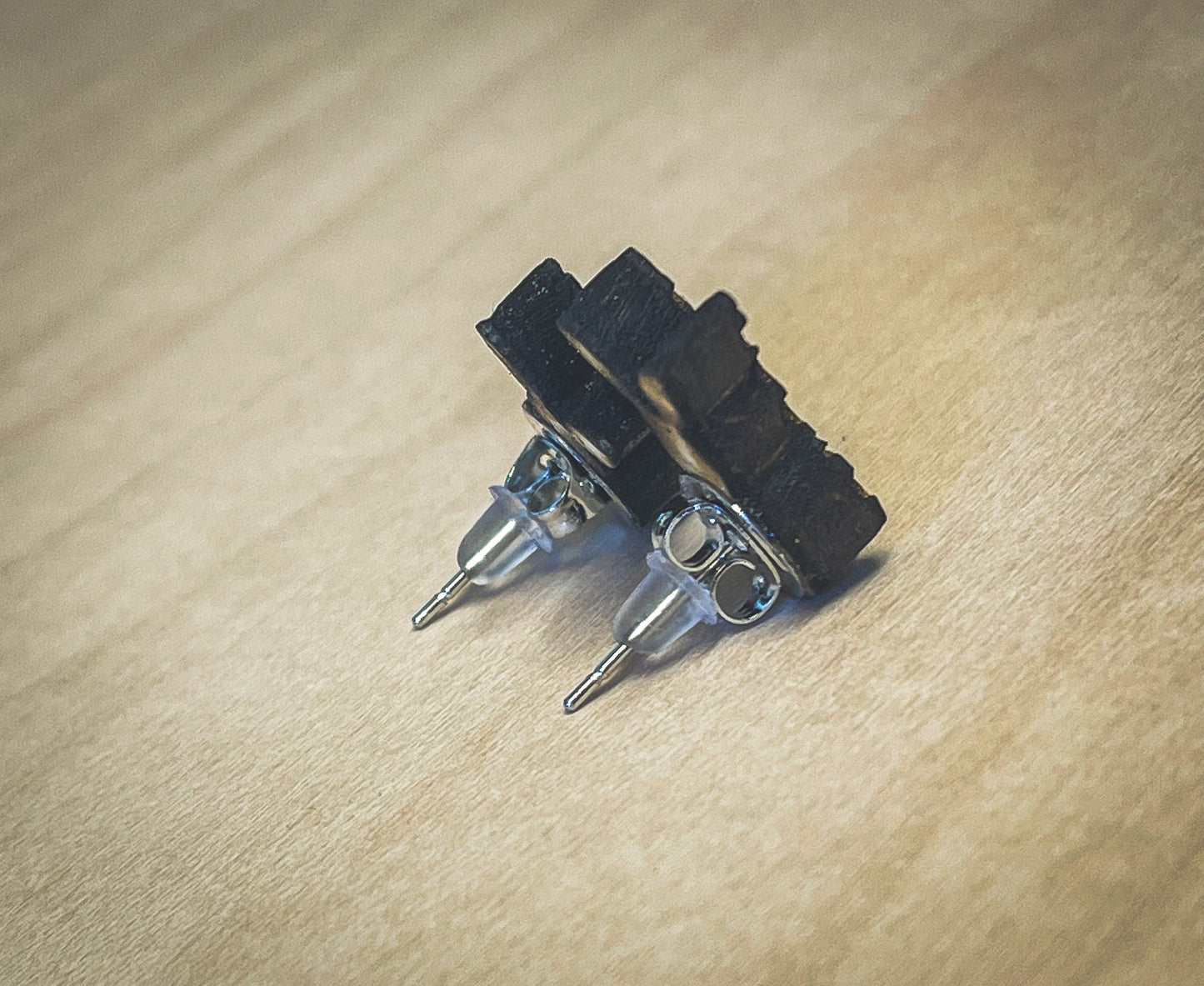 Leopard Bunny Wood Earrings