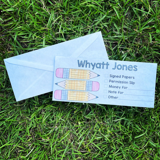 Watercolor School Envelope