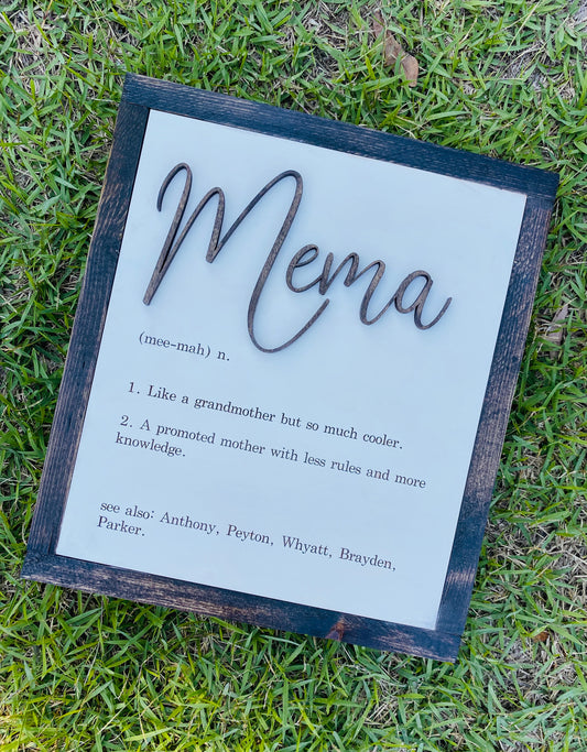 Grandmother Definition Sign